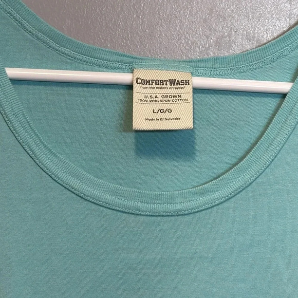 hinterland sleeveless bluish green tank top comfort wash size large - Picture 3 of 4